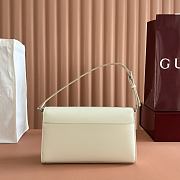 Gucci Horsebit Ristretto Medium Shoulder Bag In White Leather - 26x14.5x4.5cm - 4