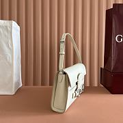 Gucci Horsebit Ristretto Medium Shoulder Bag In White Leather - 26x14.5x4.5cm - 2