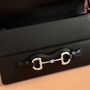 Gucci Horsebit Ristretto Medium Shoulder Bag In Black Leather - 26x14.5x4.5cm - 3