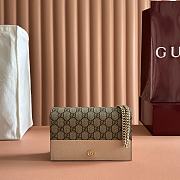 Gucci Bi-Colour GG Marmont Wallet On Chain Pink Leather 497985 - 20x12.5x4cm - 1