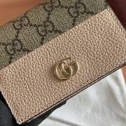 Gucci Bi-Color GG Marmont Card Case Wallet In Pink Leather - 11x8.5x3cm - 4