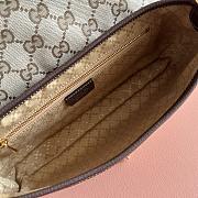 Gucci Aperitivo Medium Shoulder Bag Sand and Brown GG Canvas 866720 - 26x14.5x3.5cm - 2
