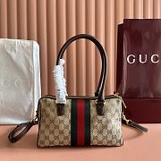 Gucci Borsetto Medium Boston Bag Sand and Brown GG Canvas 866732 - 28x15x10cm - 6