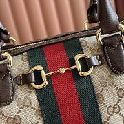 Gucci Borsetto Medium Boston Bag Sand and Brown GG Canvas 866732 - 28x15x10cm - 5
