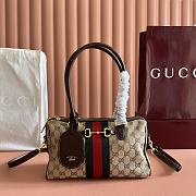 Gucci Borsetto Medium Boston Bag Sand and Brown GG Canvas 866732 - 28x15x10cm - 2