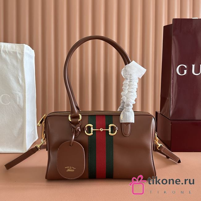 Gucci Borsetto Medium Boston Bag Brown Leather 866732 - 28x15x10cm - 1