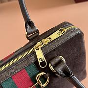 Gucci Borsetto Medium Boston Bag Dark Brown Suede Leather 866732 - 28x15x10cm - 3