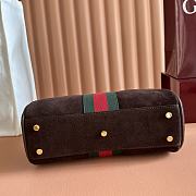 Gucci Borsetto Medium Boston Bag Dark Brown Suede Leather 866732 - 28x15x10cm - 6