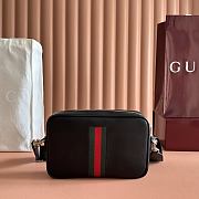 Gucci Web Trademark Small Crossbody Bag Black Leather 866982 - 24x15x4cm - 3