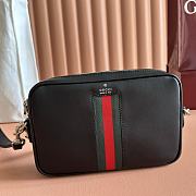 Gucci Web Trademark Small Crossbody Bag Black Leather 866982 - 24x15x4cm - 2