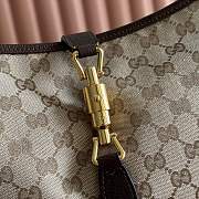 Gucci Jackie 1961 Large Crossbody Bag Sand and Brown GG Canvas ‎863279 - 40x29x5cm - 6