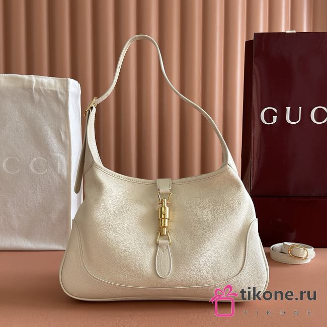 Gucci Jackie 1961 Medium Shoulder Bag White Leather 863136 - 31.5x22x4.5cm - 1
