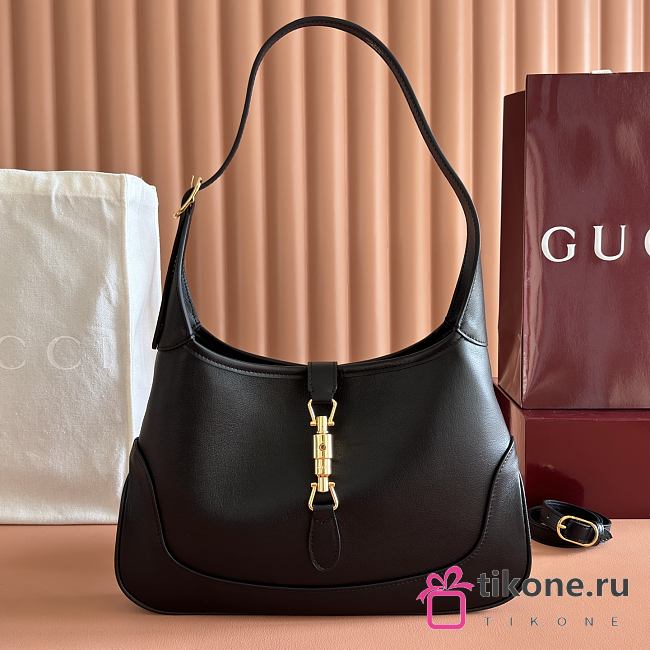 Gucci Jackie 1961 Medium Shoulder Bag Black Leather 863136 - 31.5x22x4.5cm - 1