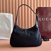 Gucci Jackie 1961 Medium Shoulder Bag Black GG Canvas 863136 - 31.5x22x4.5cm - 6