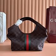 Gucci Giglio Small Tote Bag Dark Brown GG Canvas 860845 - 25x20x15cm - 3