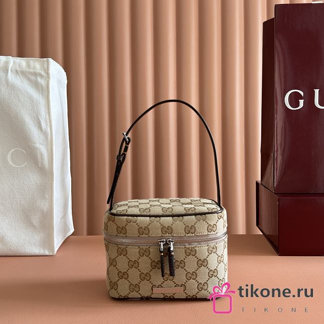 Gucci Tag Mini Bag Sand and Brown GG Canvas - 26x14.5x4.5cm - 1