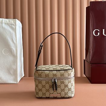 Gucci Tag Mini Bag Sand and Brown GG Canvas - 26x14.5x4.5cm