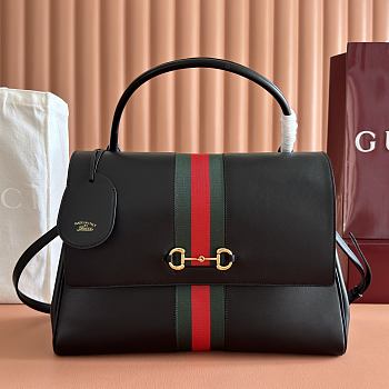 Gucci Paparazzo Large Top Handle Bag Black Leather 875019 - 37x29x13cm