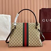 Gucci Paparazzo Large Top Handle Bag Sand and Brown GG Canvas 875019 - 37x29x13cm - 2