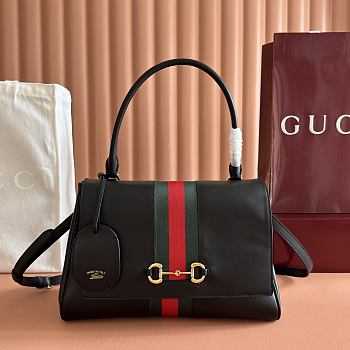 Gucci Paparazzo Medium Top Handle Bag Black Leather 875018 - 32x24x17cm