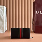 Gucci Web Trademark Zip Around Wallet Black Leather 867284 - 19x10.5x2.5cm - 5