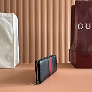 Gucci Web Trademark Zip Around Wallet Black Leather 867284 - 19x10.5x2.5cm - 2