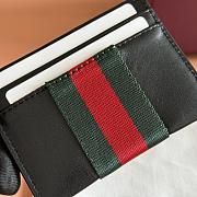 Gucci Web Trademark Card Case Black Leather 867277 - 10x7cm - 4