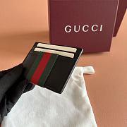 Gucci Web Trademark Card Case Black Leather 867277 - 10x7cm - 2