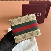 Gucci Bi-Fold Wallet With Web Sand and Brown GG Canvas 867335 - 11x9cm - 5