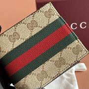 Gucci Bi-Fold Wallet With Web Sand and Brown GG Canvas 867335 - 11x9cm - 4