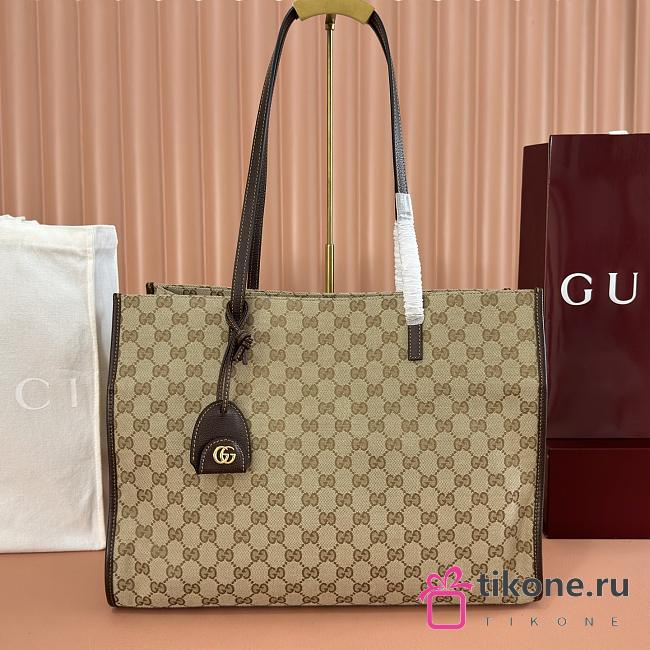 Gucci Londra Large Tote Bag Sand and Brown GG Canvas 875056 - 40x30x16cm - 1