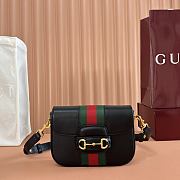 Gucci Horsebit 1955 Small Shoulder Bag Black Leather 866762 - 21x14.5x5.5cm - 4