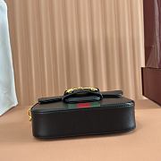 Gucci Horsebit 1955 Small Shoulder Bag Black Leather 866762 - 21x14.5x5.5cm - 3