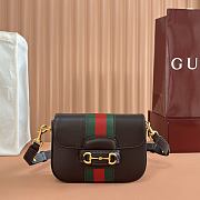 Gucci Horsebit 1955 Small Shoulder Bag Dark Brown Leather 866762 - 21x14.5x5.5cm - 1
