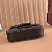 Gucci Horsebit 1955 Small Shoulder Bag Dark Brown Leather 866762 - 21x14.5x5.5cm - 3