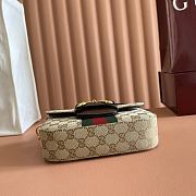 Gucci Horsebit 1955 Small Shoulder Bag Sand And Brown GG Canvas 866762 - 21x14.5x5.5cm - 4