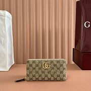 Gucci GG Marmont Zip Around Wallet Sand and Brown GG Canvas 443123 - 19x10.5x2cm - 1