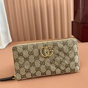Gucci GG Marmont Zip Around Wallet Sand and Brown GG Canvas 443123 - 19x10.5x2cm - 4