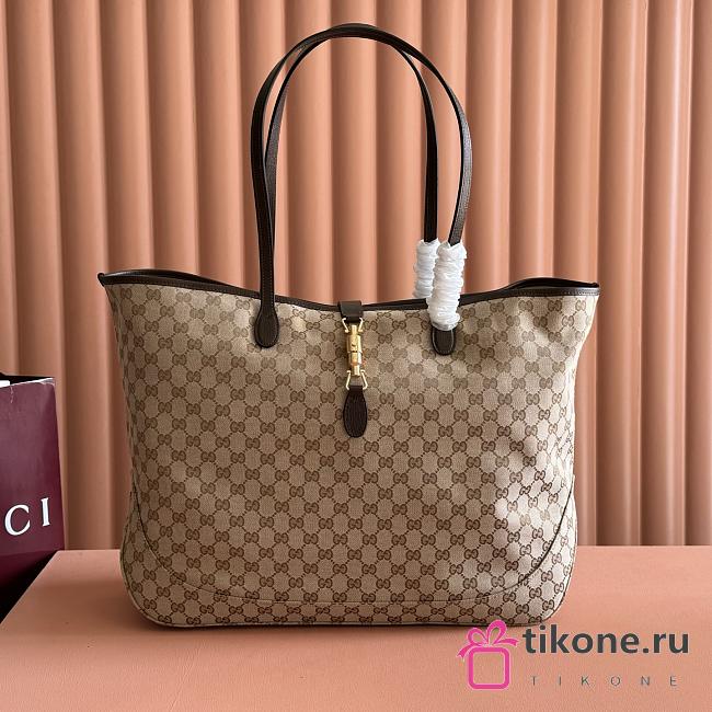 Gucci Jackie Large Tote Bag Sand and Brown GG Canvas ‎867014 - 55x37x14.5cm - 1