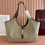 Gucci Mercato Large Tote Bag Sand and Brown GG Canvas 870693 - 40x26.5x18cm - 3
