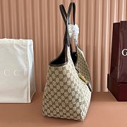 Gucci Mercato Large Tote Bag Sand and Brown GG Canvas 870693 - 40x26.5x18cm - 2
