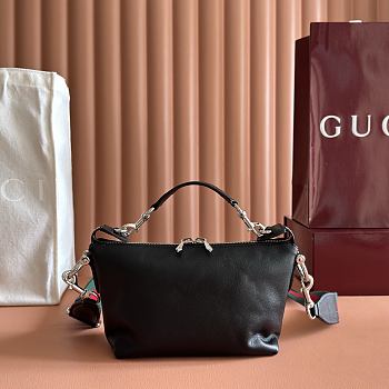 Gucci Brera Small Crossbody Bag Black Leather ‎871595 - 25.5x14x8cm
