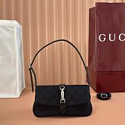 Gucci Jackie Small Shoulder Bag Black GG Canvas ‎867156 - 21.5x11.5x2cm - 5