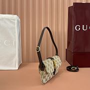 Gucci Jackie Small Shoulder Bag Sand and Brown GG Canvas ‎867156 - 21.5x11.5x2cm - 6