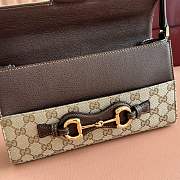 Gucci Horsebit Ristretto Medium Shoulder Bag In Sand And Brown GG Canvas - 26x14.5x4.5cm - 2
