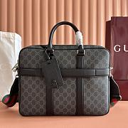 Gucci Porter Large Briefcase Black GG Monogram Coated Fabric 860871 - 36x29x6.5cm - 1