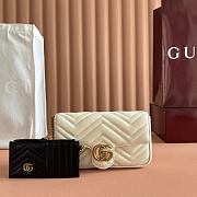 Gucci GG Marmont Small Shoulder Bag White Leather ‎751526 - 21x12x5cm - 6