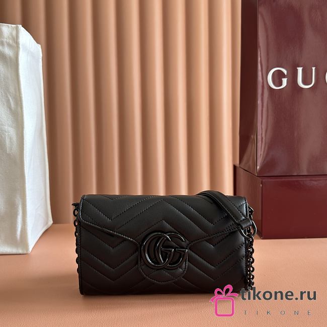 Gucci GG Marmont Wallet On Chain Black 858924 - 20x12x4cm - 1