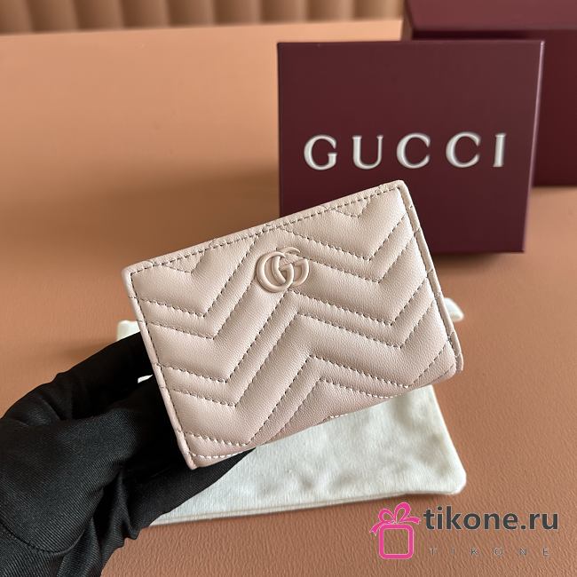 Gucci GG Marmont Wallet Pink Leather ‎773427 - 11.5x8x3cm - 1