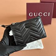 GG Marmont Zip Key Pouch Black Leather ‎837747 - 12x8.5cm - 1